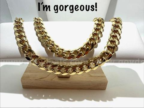 Gorgeous, 24 Inch, Cuban Link, 24k Gold Filled, Heavy Chain
