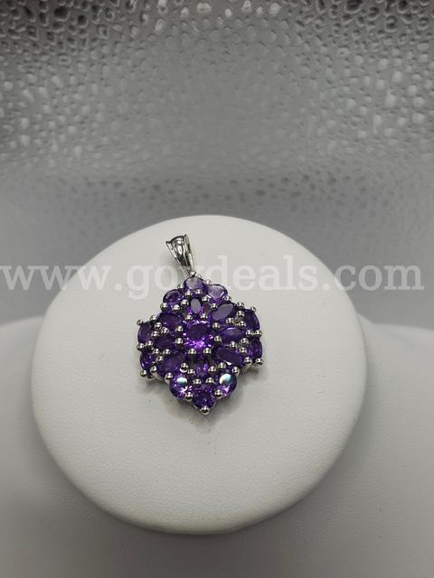 Amethyst Sterling Silver Pendant Only, Very Nice Stones