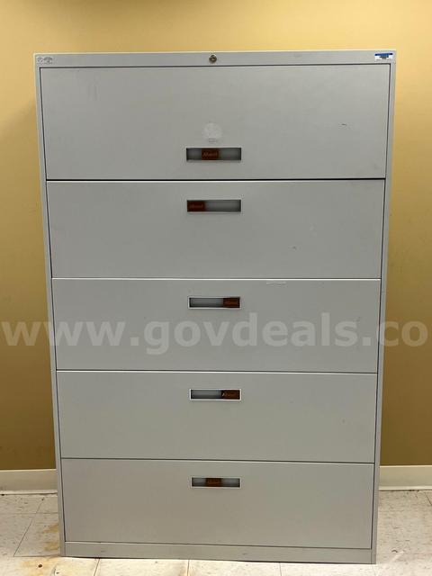(2) Two (5) Five Drawer Lateral File Cabinet