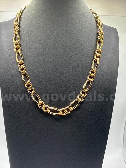 16 Inch, Twisted Figuero Necklace.24K Real Gold Filled.