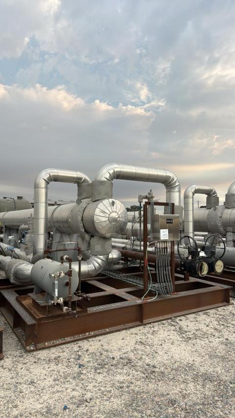 Heat Exchanger, Shell and Tube Hot Oil Economizer Skid, 250psig, 24” x 354”, 205
