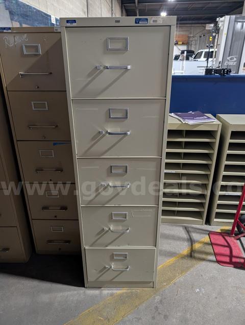 5 DRAWER METAL FILING CABINET- TAN