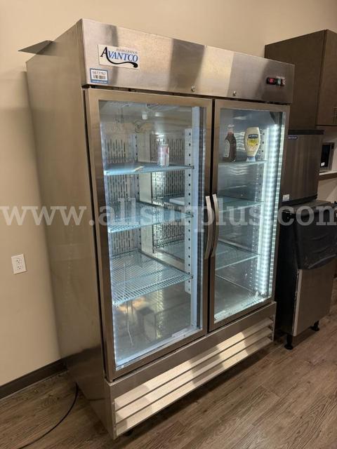 Refrigerator, Stainless Steel Glass Door Reach In, Avantco, Model 178SS2RGHC, Qty 1