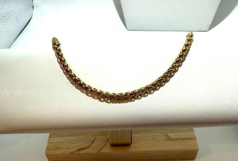 24k Gold Filled, 7 Inch Byzantine Bracelet