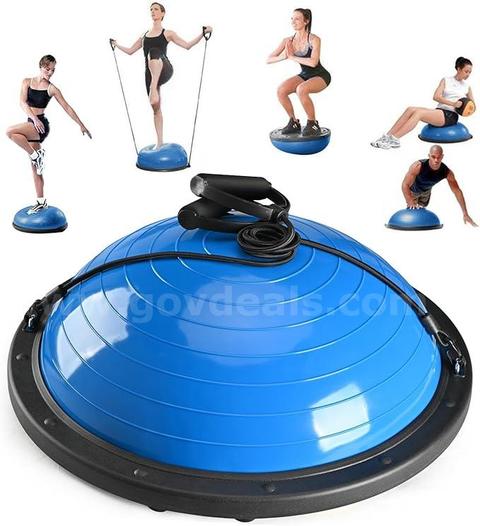 SHIPPING AVAILABLE  Half Balance Ball Trainer, Half Yoga Exercise Ball with Resistance Bands and Foot Pump(A1-06)
