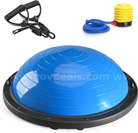 SHIPPING AVAILABLE  Half Balance Ball Trainer, Half Yoga Exercise Ball with Resistance Bands and Foot Pump(A1-06)