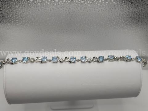 Ladies London Blue Topaz Sterling Silver Bracelet