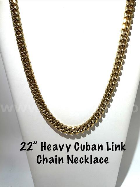 Gorgeous, Heavy, 24kt Gold FIlled, 22 Inch, Cuban Link Chain Necklace