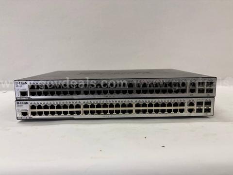 Lot of (2) D-Link DES-3200-52 Managed Ethernet Switches – Tested Working – Unlocked – Factory Reset – Ready for Use