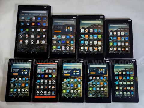 Lot of (9) Amazon Fire Tablets – Mixed Generations (4th–12th Gen)