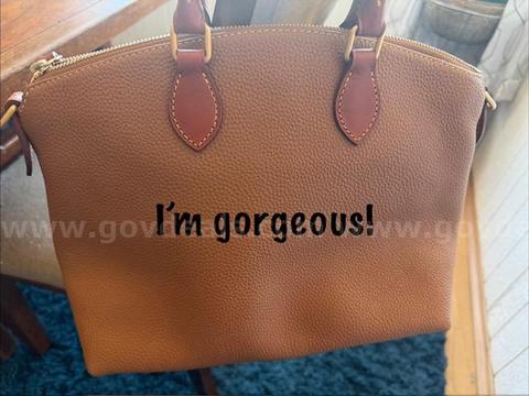 Gorgeous, (13βx9β), Tan, Pebble Leather Dooney & Bourke Handbag
