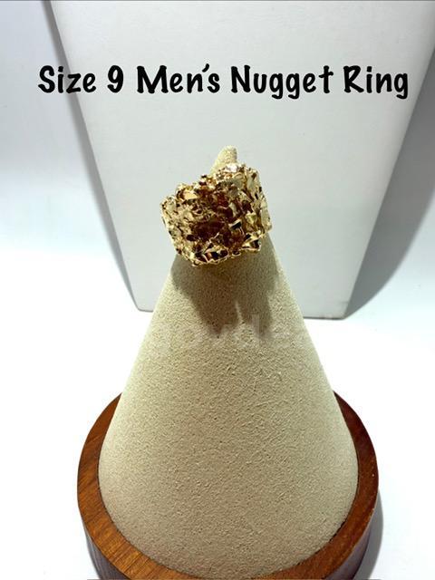 24kt Gold Filled, Men's, Size 9, Nugget Ring
