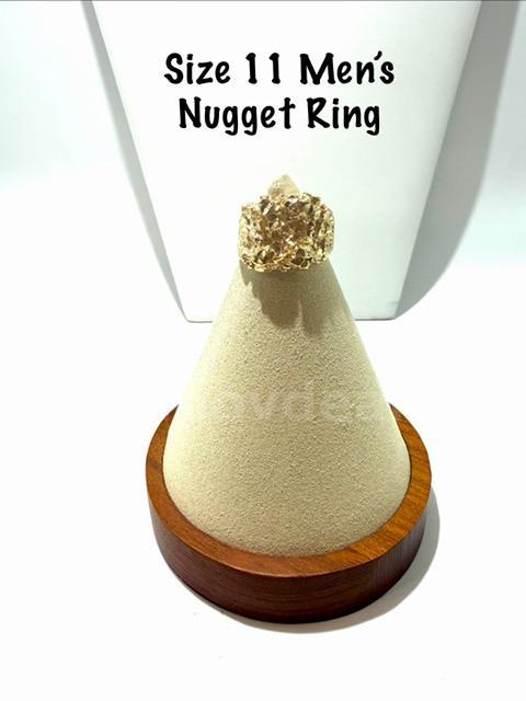 Attractive, Men's, Size 11, 24kt Gold Filled, Nugget Ring