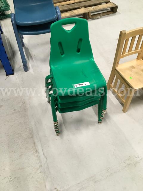 4x Green Toddler/Children Chairs