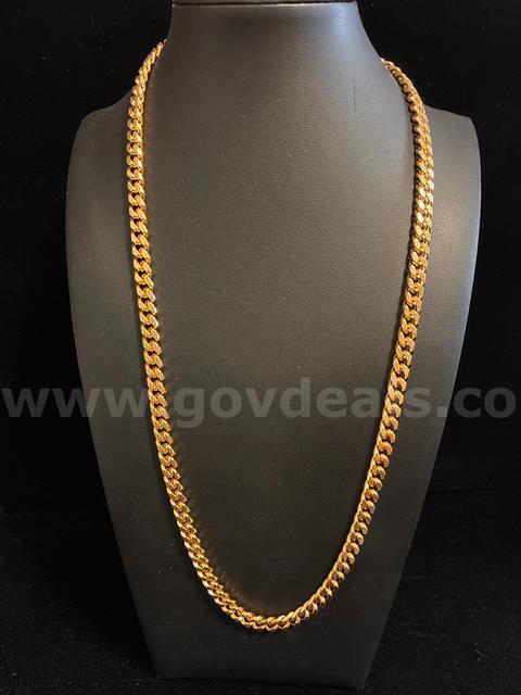 Gorgeous, 24” 24k Gold Filled, Heavy Cuban Diamond Cut Link.