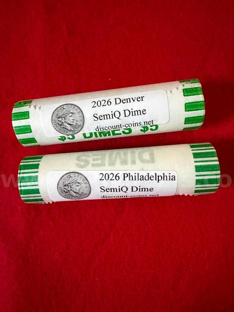 NEW 2026 Dimes 2 ROLLS P and D From the Mint