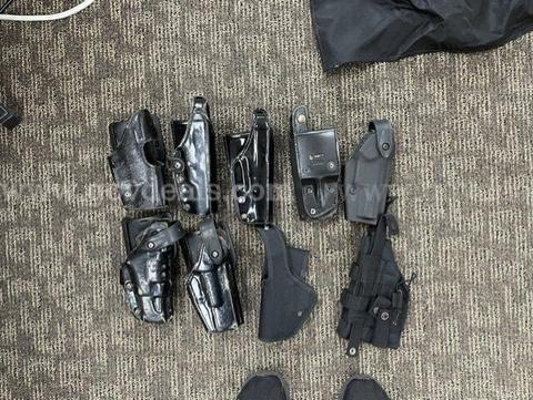 Lot of 9 Used Police Duty Holsters β Black β Various Styles/Brands β As Is
