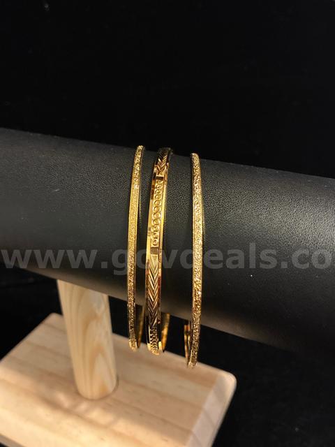 (3) Piece 2.5” Bangle Set!  24K Gold Filled.