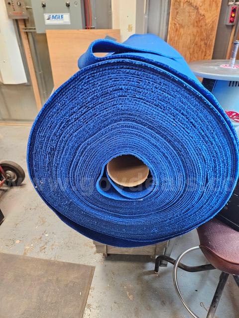 Roll of blue Melcor hook fabric