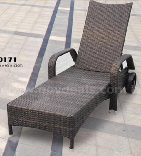 SHIPPING AVAILABLE Outdoor Chaise Lounge Chair - Low-Maintenance, All-Weather Rattan Adjustable Recliner for Pool(B1-3B)