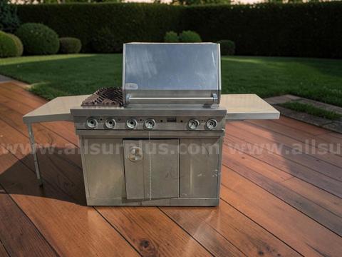 Commercial Stainless Steel Gas Grill with Side Burner