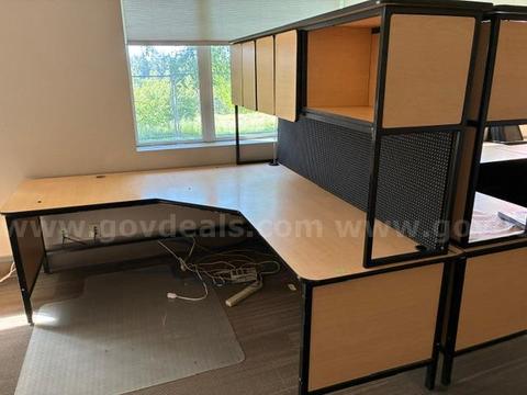 (6) Desks & (6) 2-Drawer File Cabinets