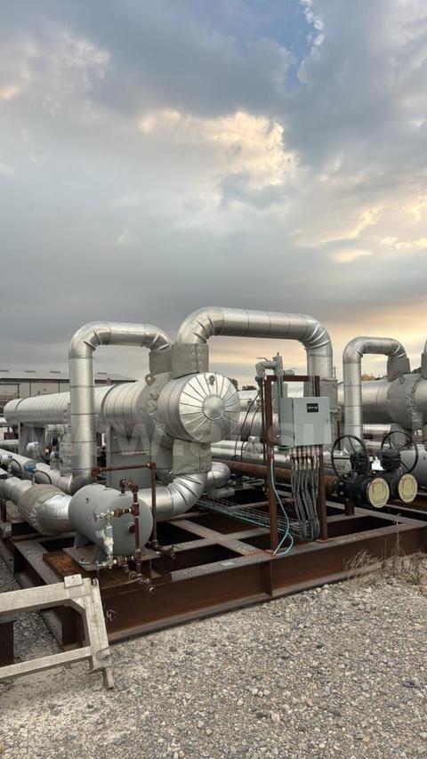 Heat Exchanger, Shell and Tube Hot Oil Economizer Skid, 250psig, 24” x 354”, 205