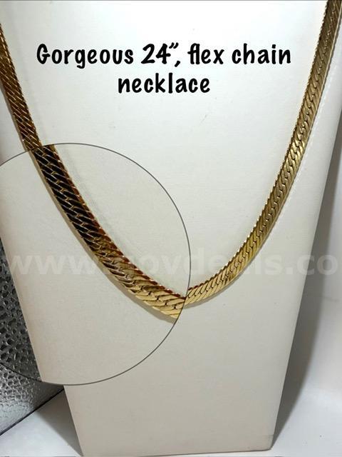 Beautiful, 24“, 24kt Gold Filled, Thick Flex Chain Necklace