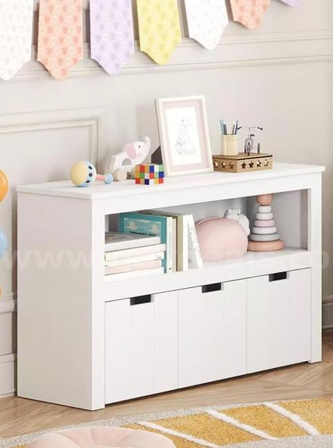 Brand New SC55W White Storage Cabinet with Open Shelf & Drawers, 55" Multi-Purpose Home Organizer(AB-02)