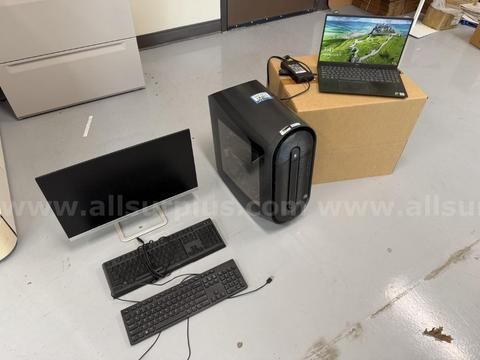 Laptop, Desktop, Monitor, and Keyboards, Alienware, Dell, and HP, Qty 5 Pcs