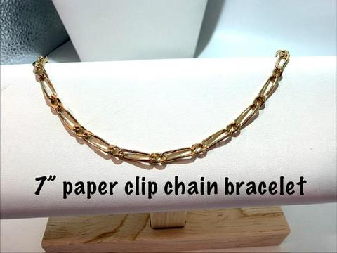 Danity, 7 Inch, 24kt Gold Filled, Paper Clip Bracelet
