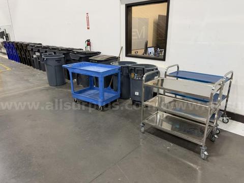 Trash Cans, Rolling Bins, and Carts, Qty 24 Pcs