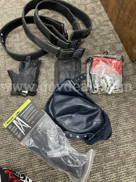 Lot of Former Police Department Uniform Accessories β Gloves, Belts, Hat, Buckles & Miscellaneous Items