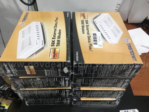 Lot of 8 TRENDNET 56K External Data / Fax / TAM Modem (NIB)