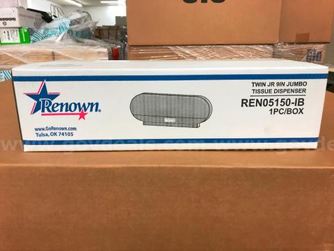 Lot of 84 Renown REN05150-IB Jr Jumbo Black Twin Toilet Paper Dispenser (NIB)