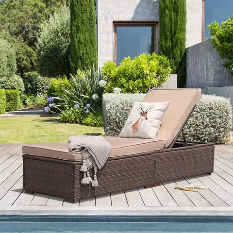 SHIPPING AVAILABLE Walcut Outdoor Chaise Lounge Chair, All-Weather PE Wicker Patio Chairs Pool Lounge Chairs for(B1-6B)