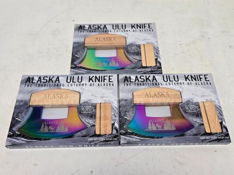 Decorative Rainbow Blade Ulu Knives (Anchorage, AK)