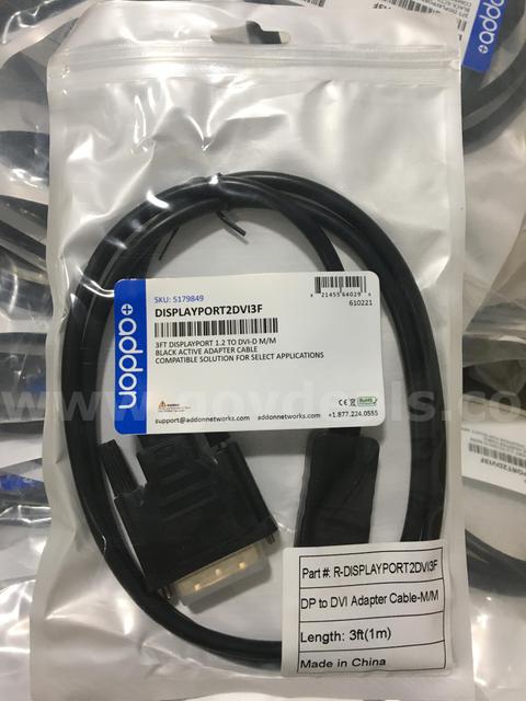 Lot of 88 AddOn 3ft DisplayPort 1.2 to DVI-D M/M (NIB)