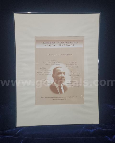 Framed, Sepia "6 Principles of Nonviolence" MLK Jr. 18x24