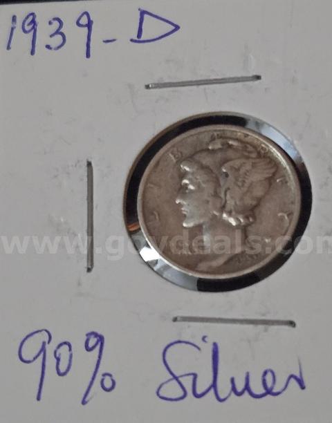 1939-D Mercury Dime from the historic Denver Mint, a classic 90% Silver