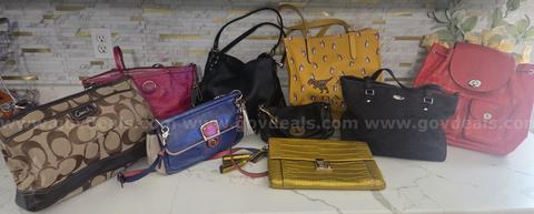 Lot of 9 Coach Designer Handbags