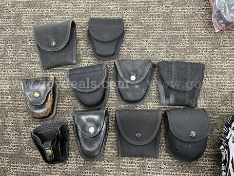 Lot of 10 Used Handcuff Cases – Mixed Leather and Nylon