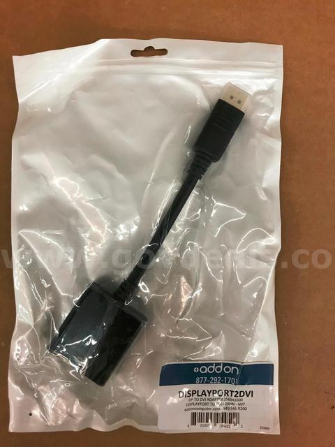 Lot of 200 AddOn DisplayPort Male to DVI-I Female Adapter Cable, 8in, Black (NIB)