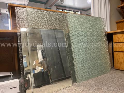 Lot of 9 Decorative Glass Panels - Textured, Frosted & Mirror