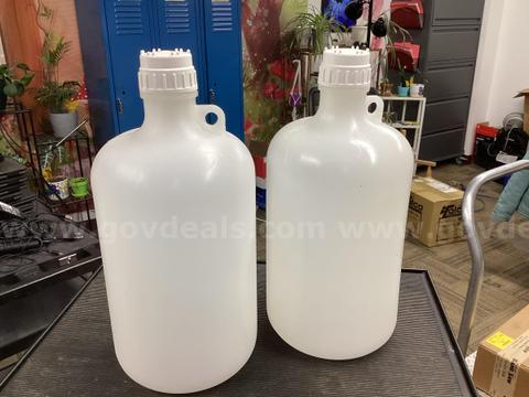 Nalgene 10L (2.5 Gallon) HDPE Carboys with Screw Caps - Set of 2