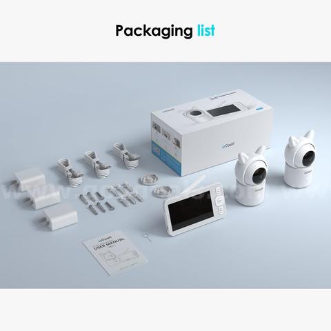 SHIPPING AVAILABLE ieGeek Baby Monitor with 2 Cameras, 5" Screen & 1080P Cameras & Free Smart App Split(CM-01)