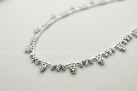 Green Ice Silver CZ Necklace