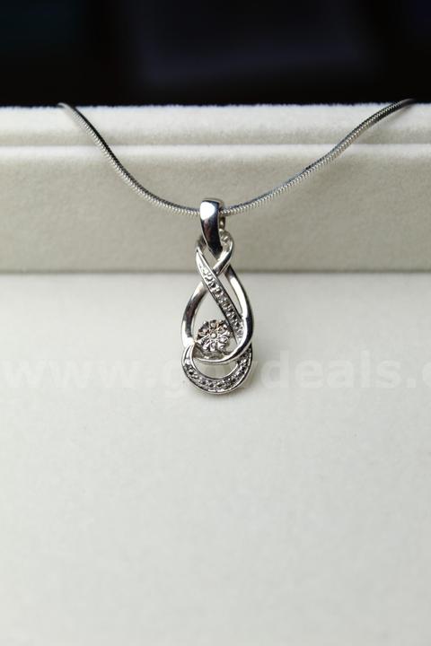 Silver Danecraft Diamond Infinity Necklace