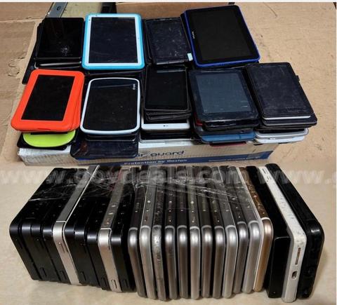 Bulk Lot of 126 Tablets, IPhones and iPads - Apple & Android Brands – Untested