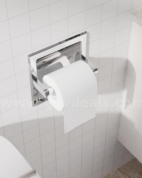 Brand New - Lot of 4 Chrome Recessed Spring-loaded Toilet Paper Holders - Shipping Available